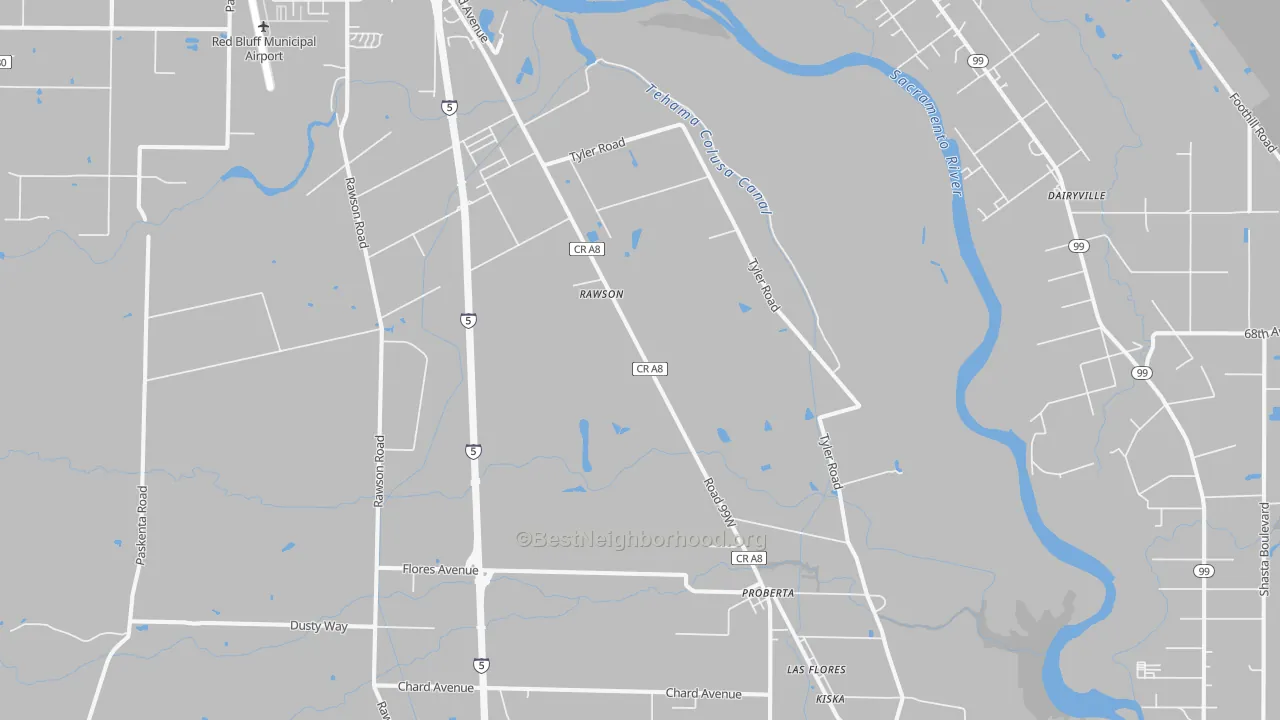 Transit Grade map of Proberta, CA