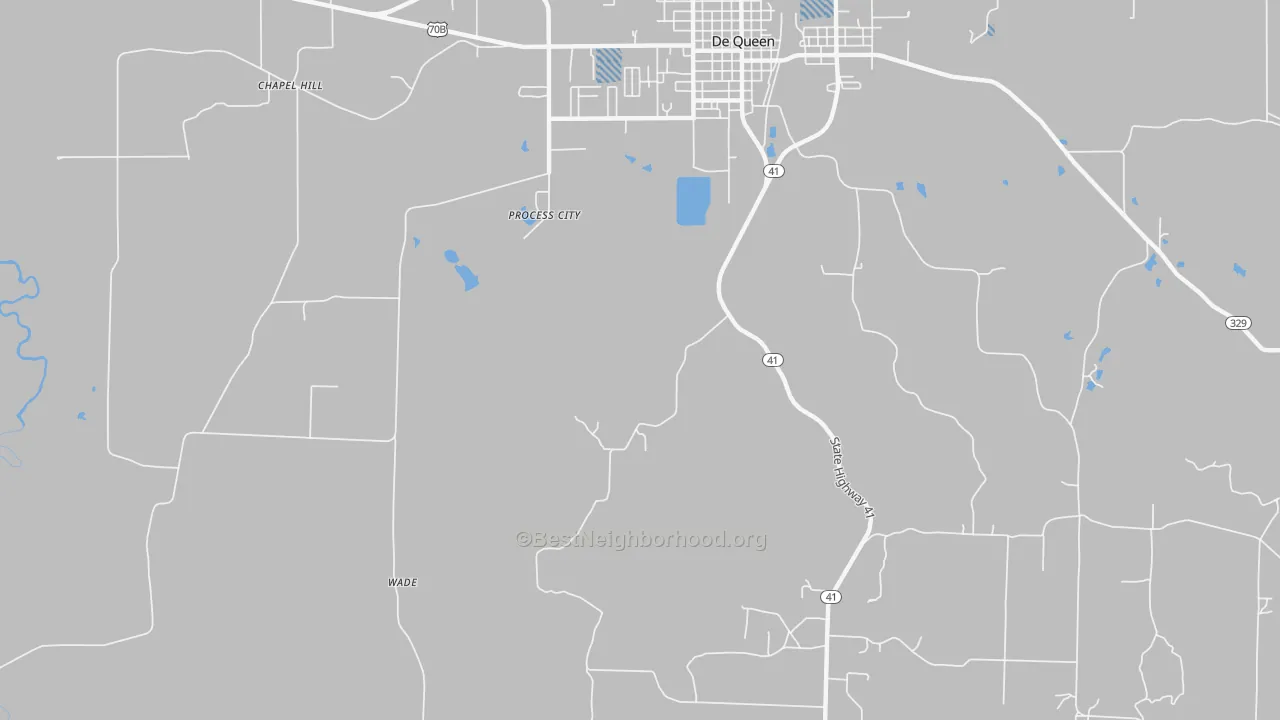 Transit Grade map of Process City, AR