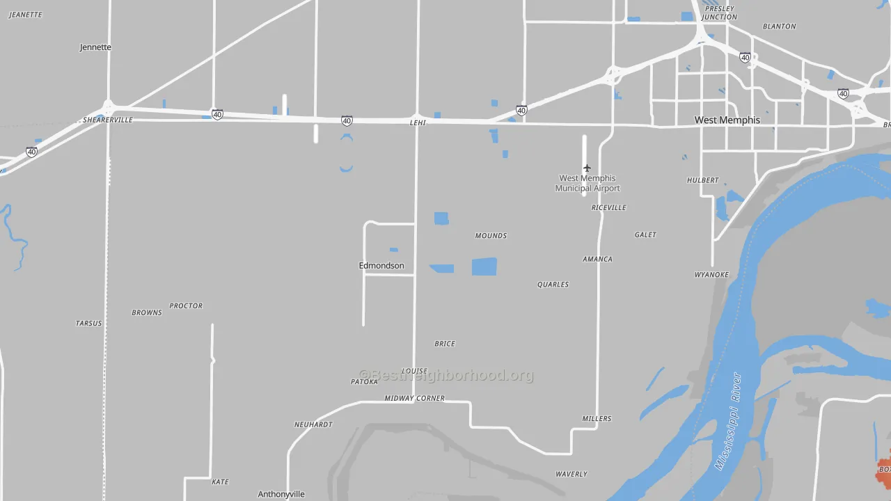 Transit Grade map of Proctor, AR