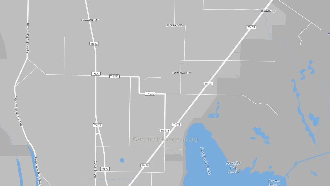 Transit Grade map of Proctor City, TN