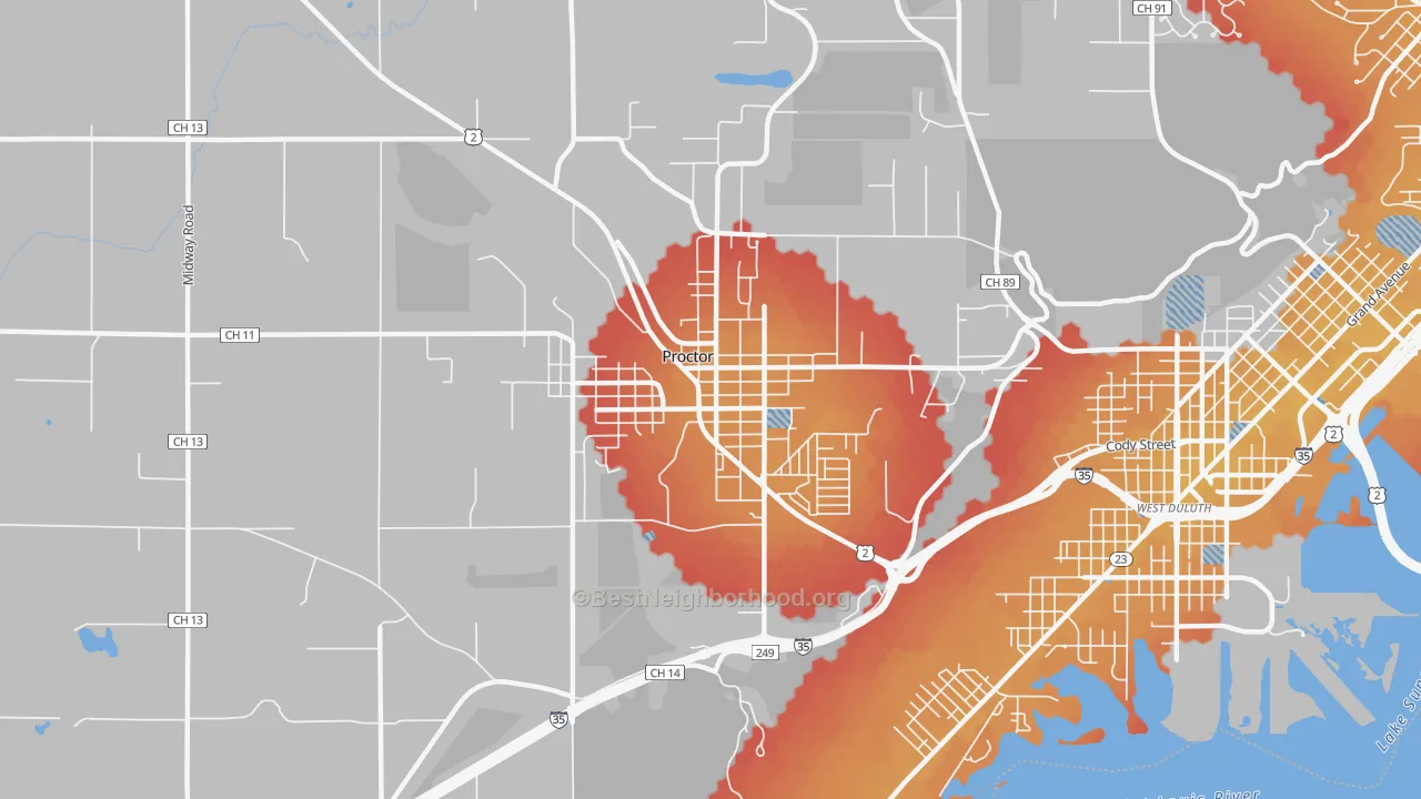 Transit Grade map of Proctor, MN