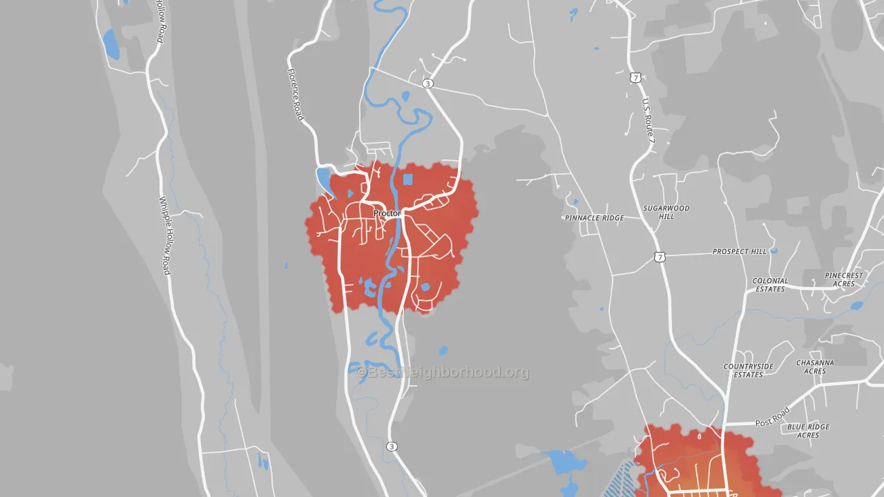 Transit Grade map of Proctor, VT