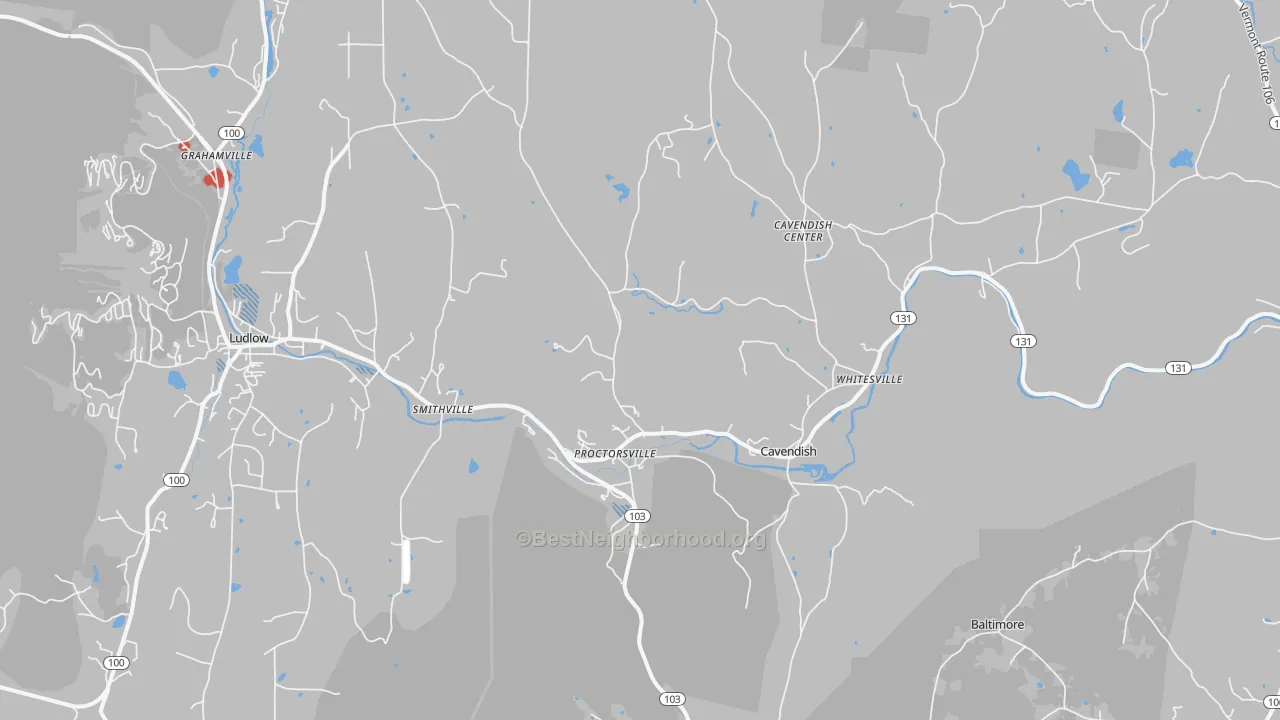 Transit Grade map of Proctorsville, VT