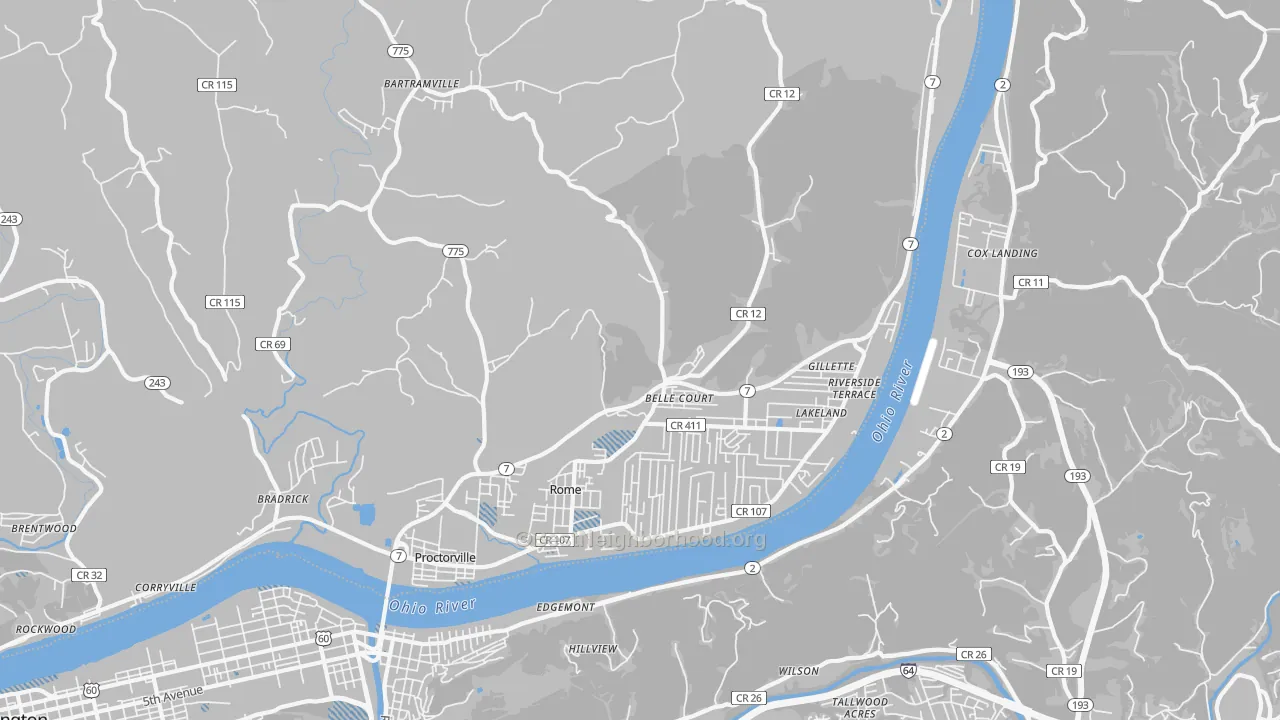 Transit Grade map of Proctorville, OH