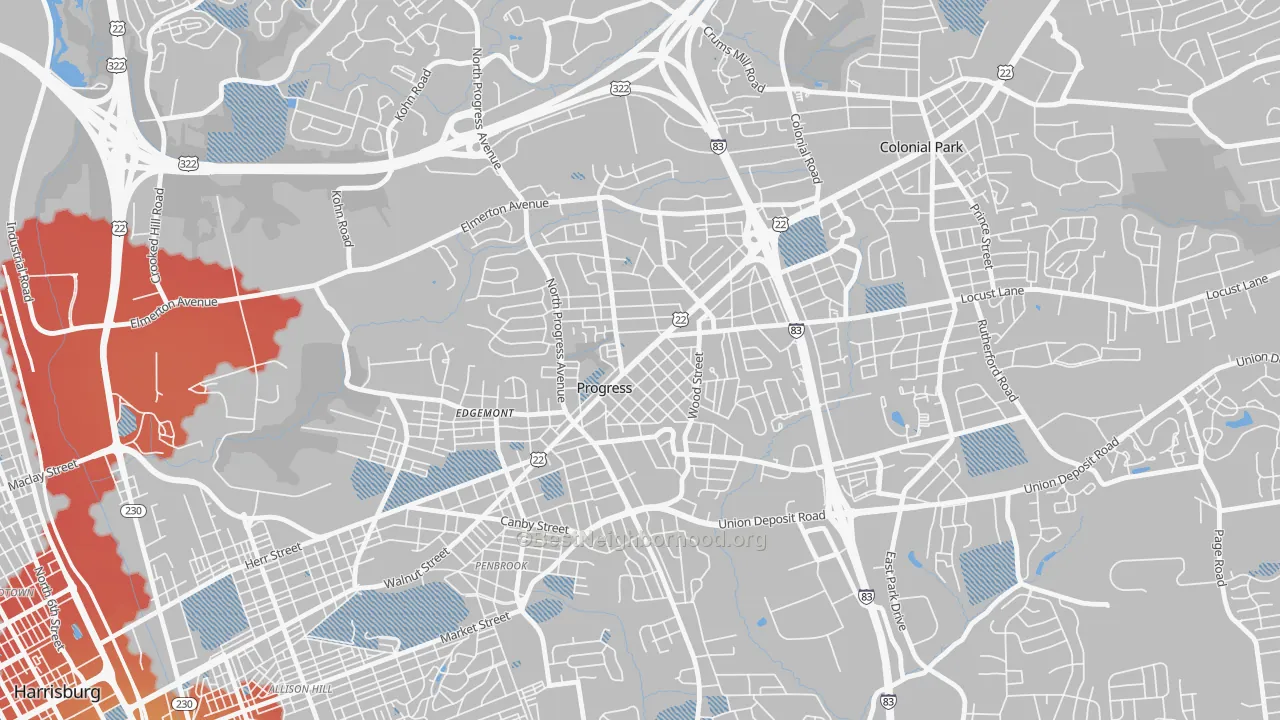 Transit Grade map of Progress, PA