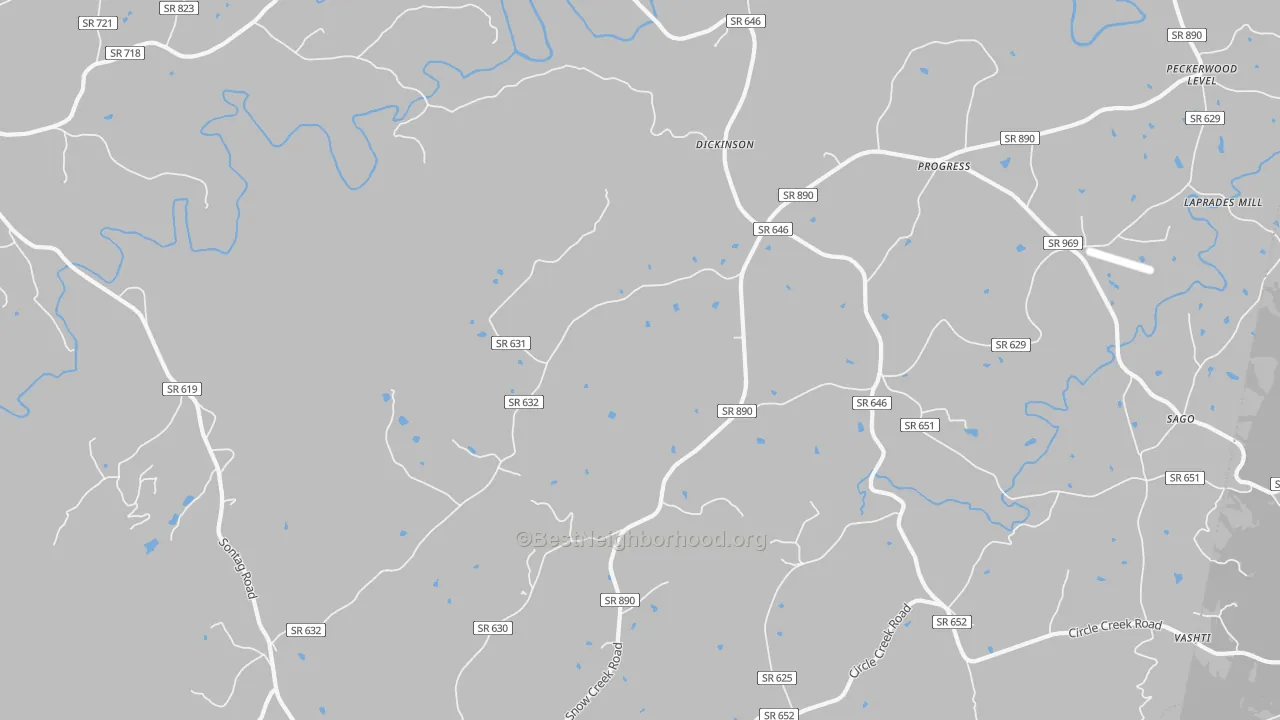 Transit Grade map of Progress, VA