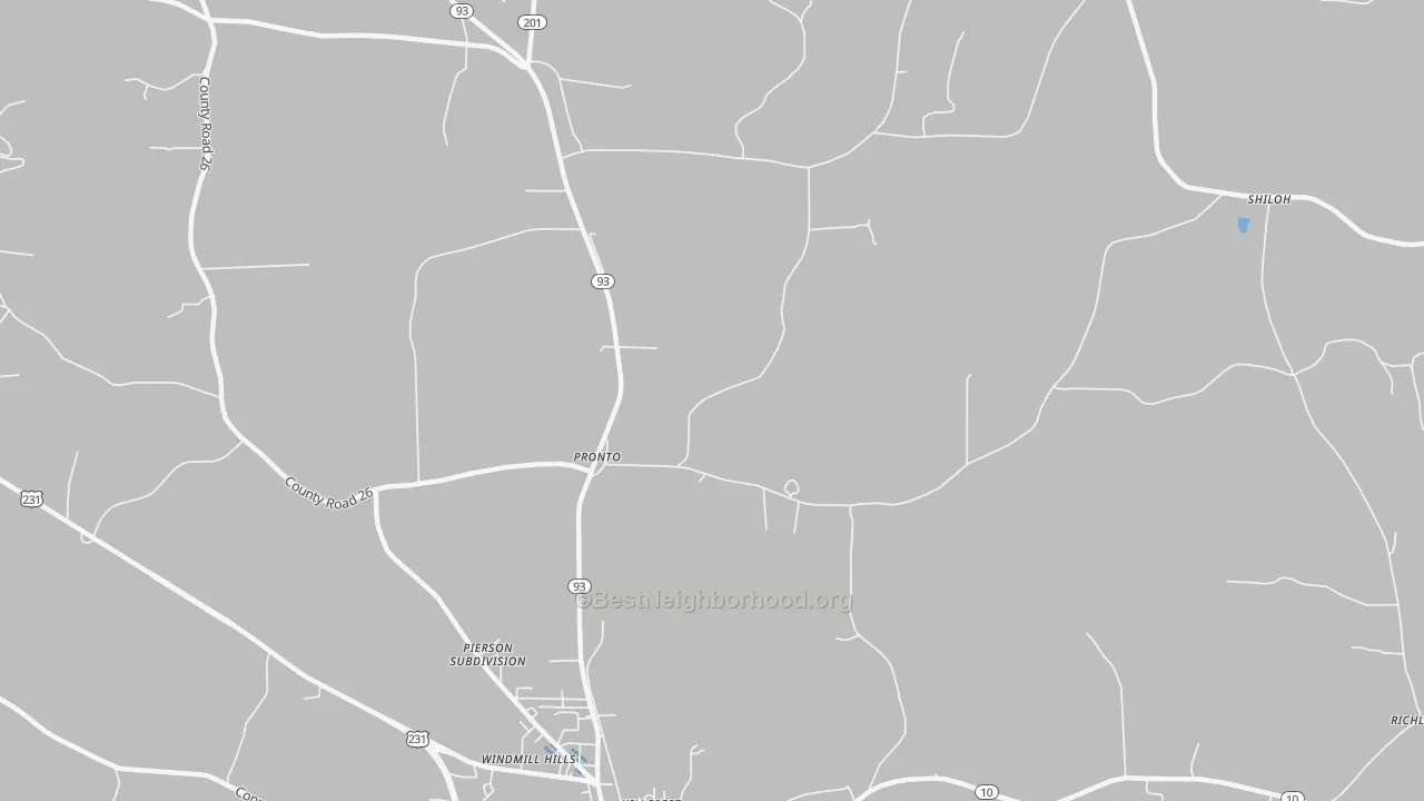 Transit Grade map of Pronto, AL