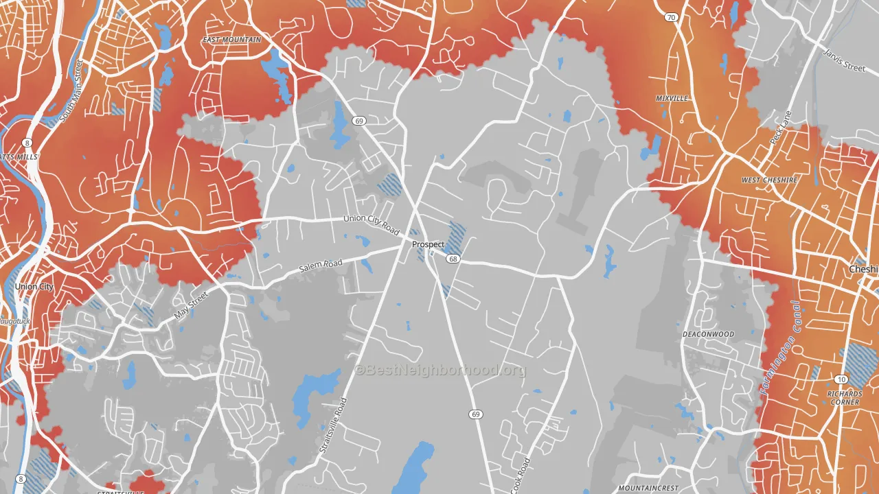 Transit Grade map of Prospect, CT