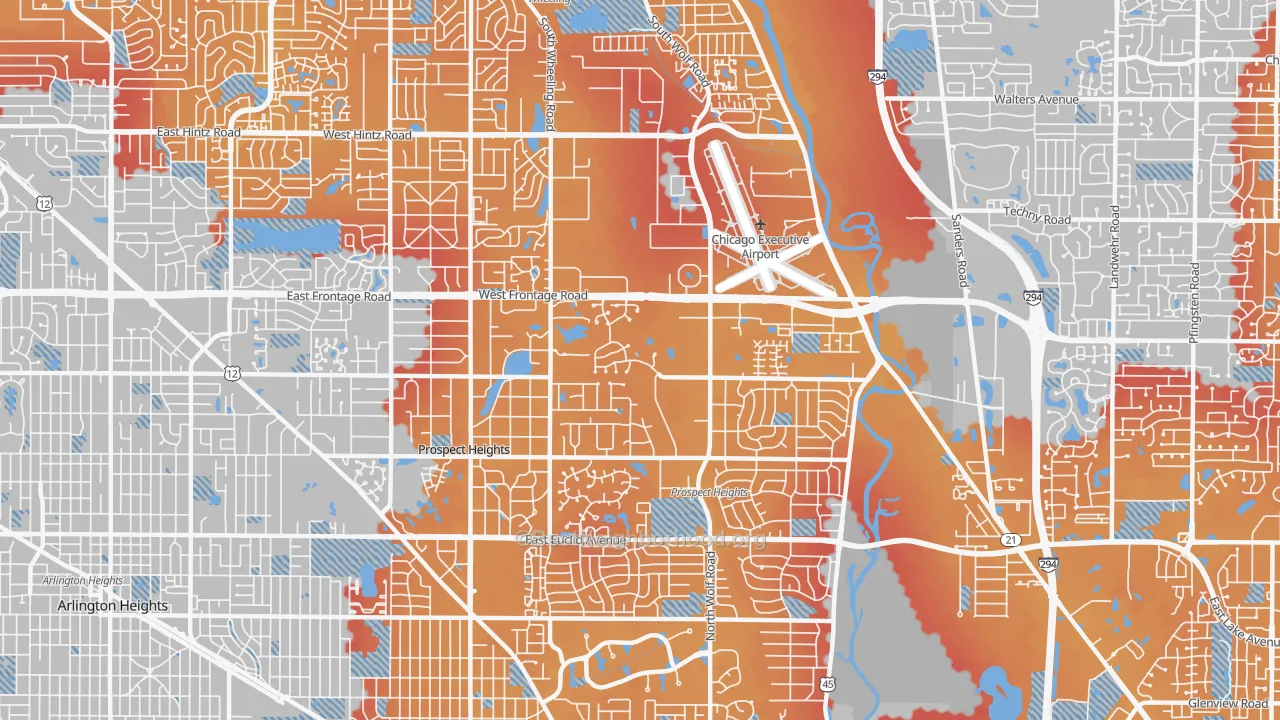Transit Grade map of Prospect Heights, IL