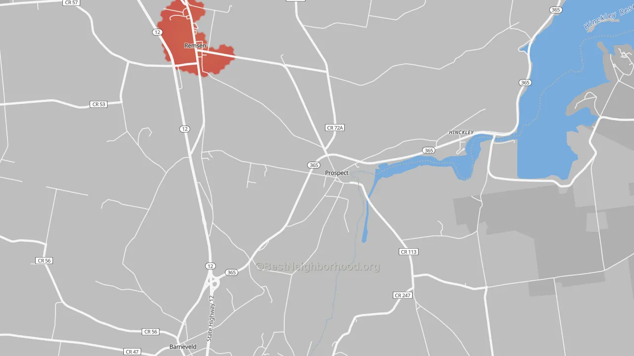 Transit Grade map of Prospect, NY
