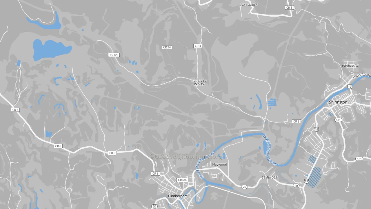Transit Grade map of Prospect Valley, WV