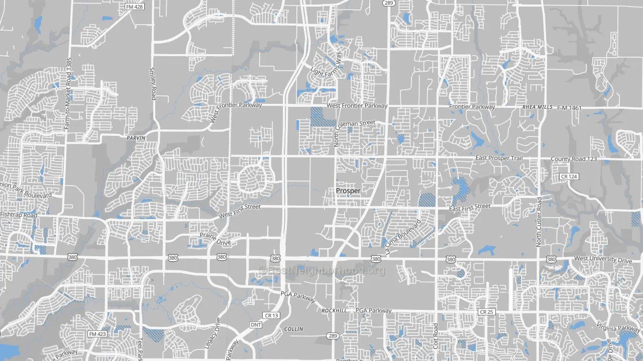 Transit Grade map of Prosper, TX