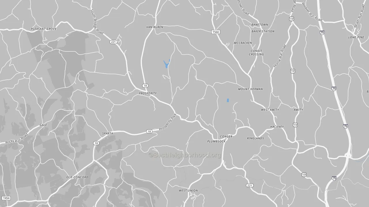 Transit Grade map of Prosperity, PA