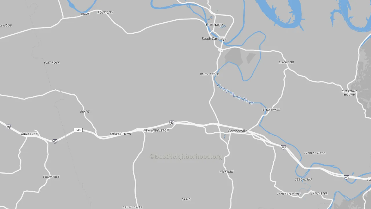 Transit Grade map of Prosperity, TN