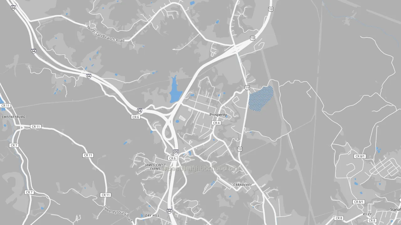 Transit Grade map of Prosperity, WV