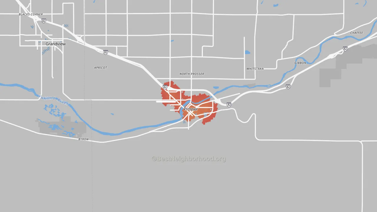 Transit Grade map of Prosser, WA