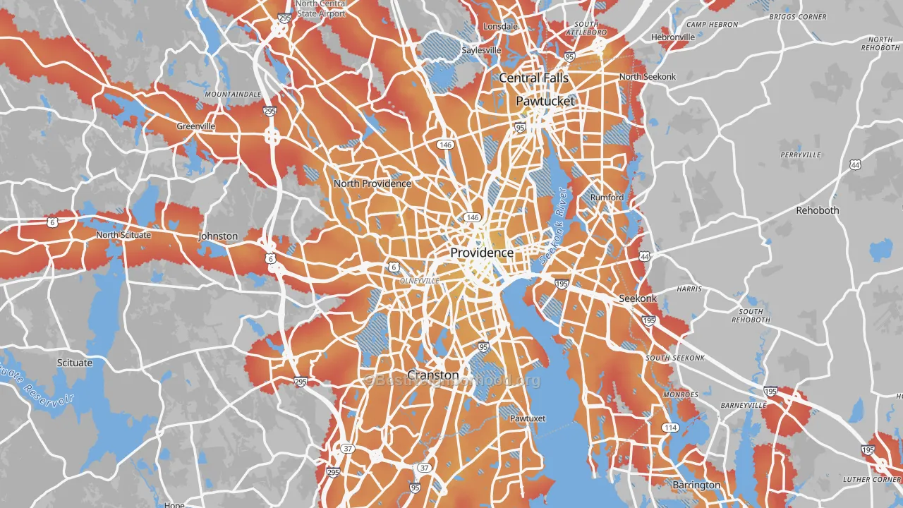 Transit Grade map of Providence, RI