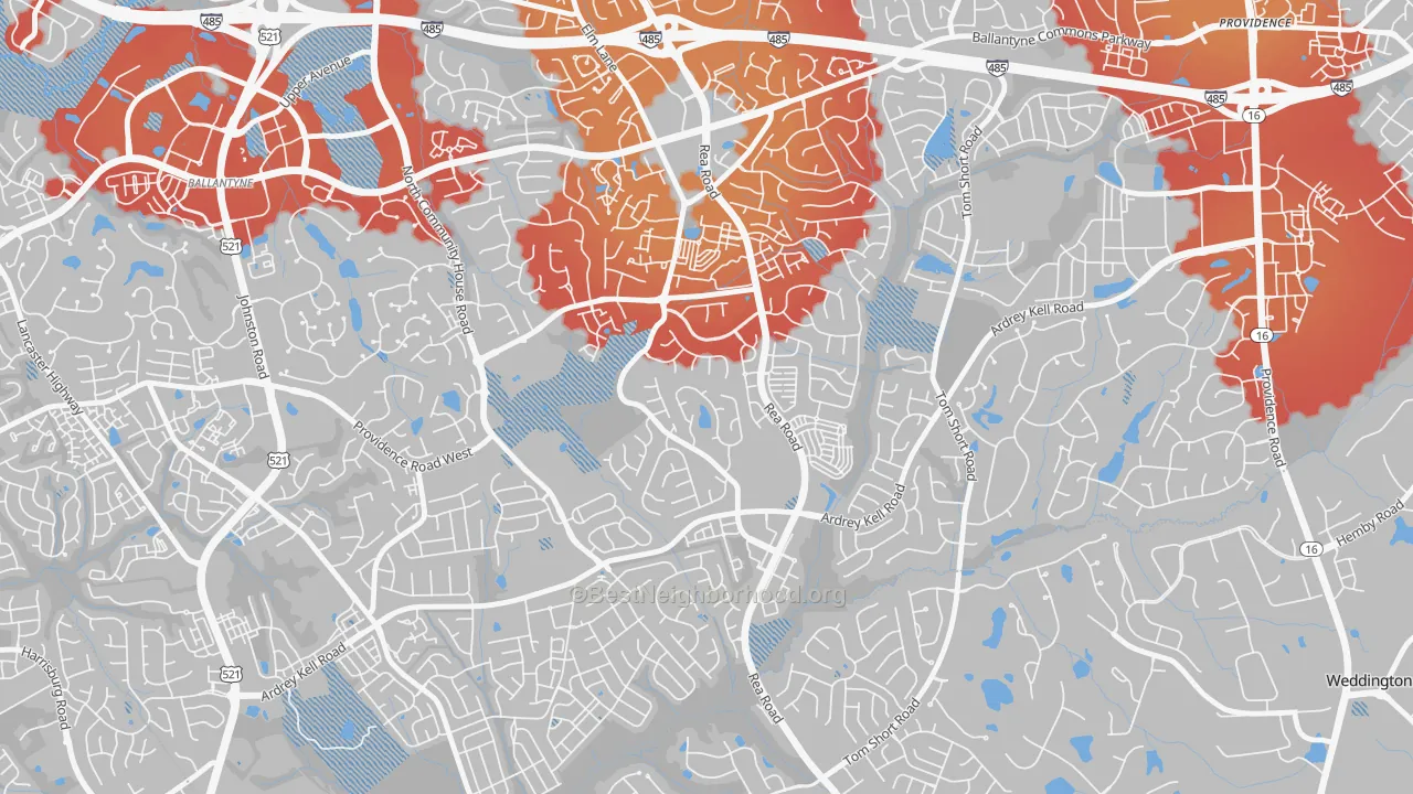 Transit Grade map of Provincetowne, Charlotte, NC