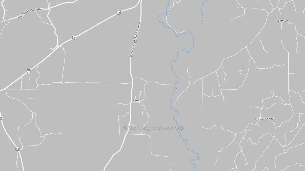 Transit Grade map of Provo, AR