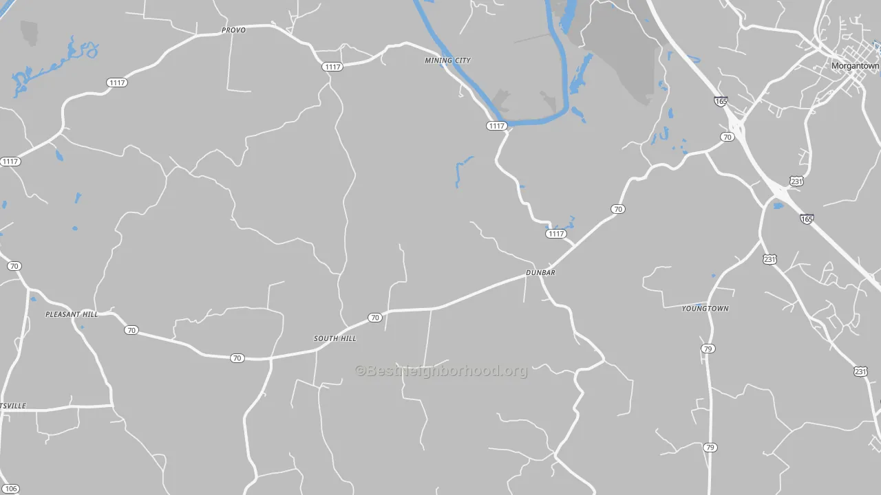 Transit Grade map of Provo, KY