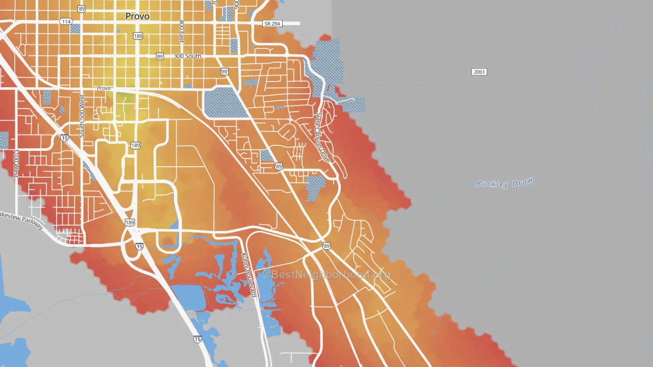 Transit Grade map of Provo South, Provo, UT