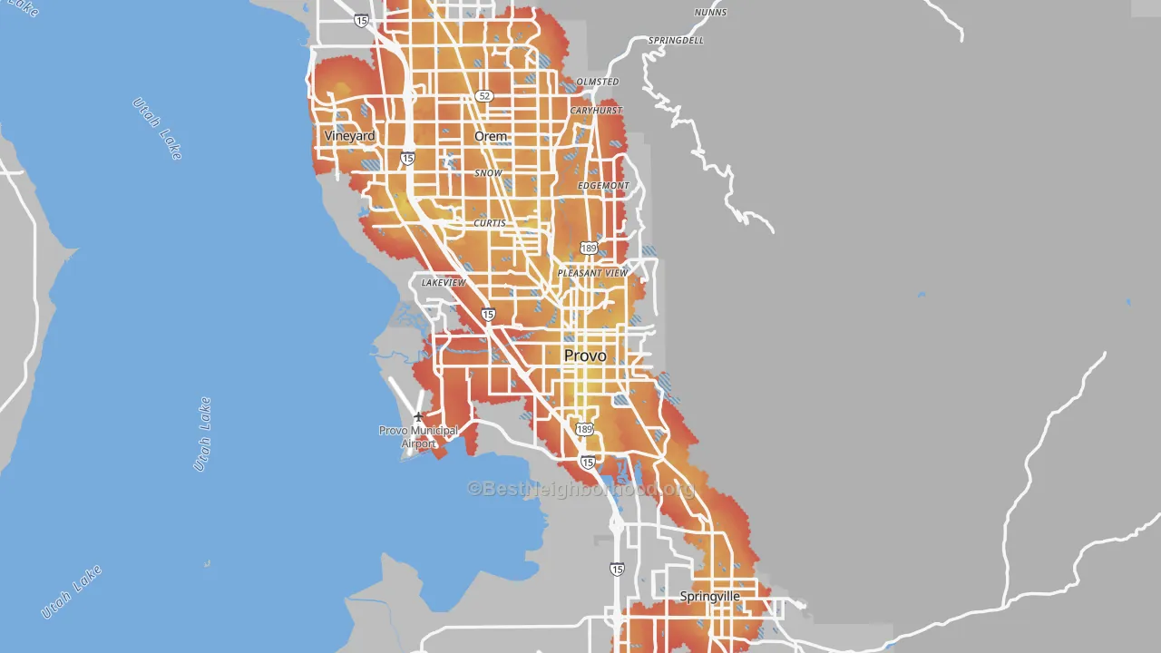 Transit Grade map of Provo, UT