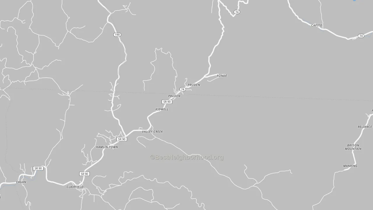 Transit Grade map of Pruden, TN