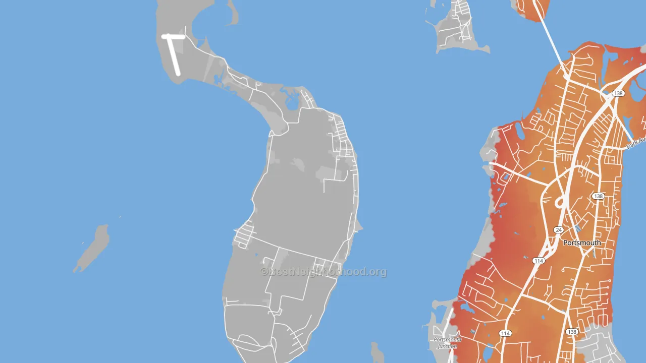 Transit Grade map of Prudence Island, RI