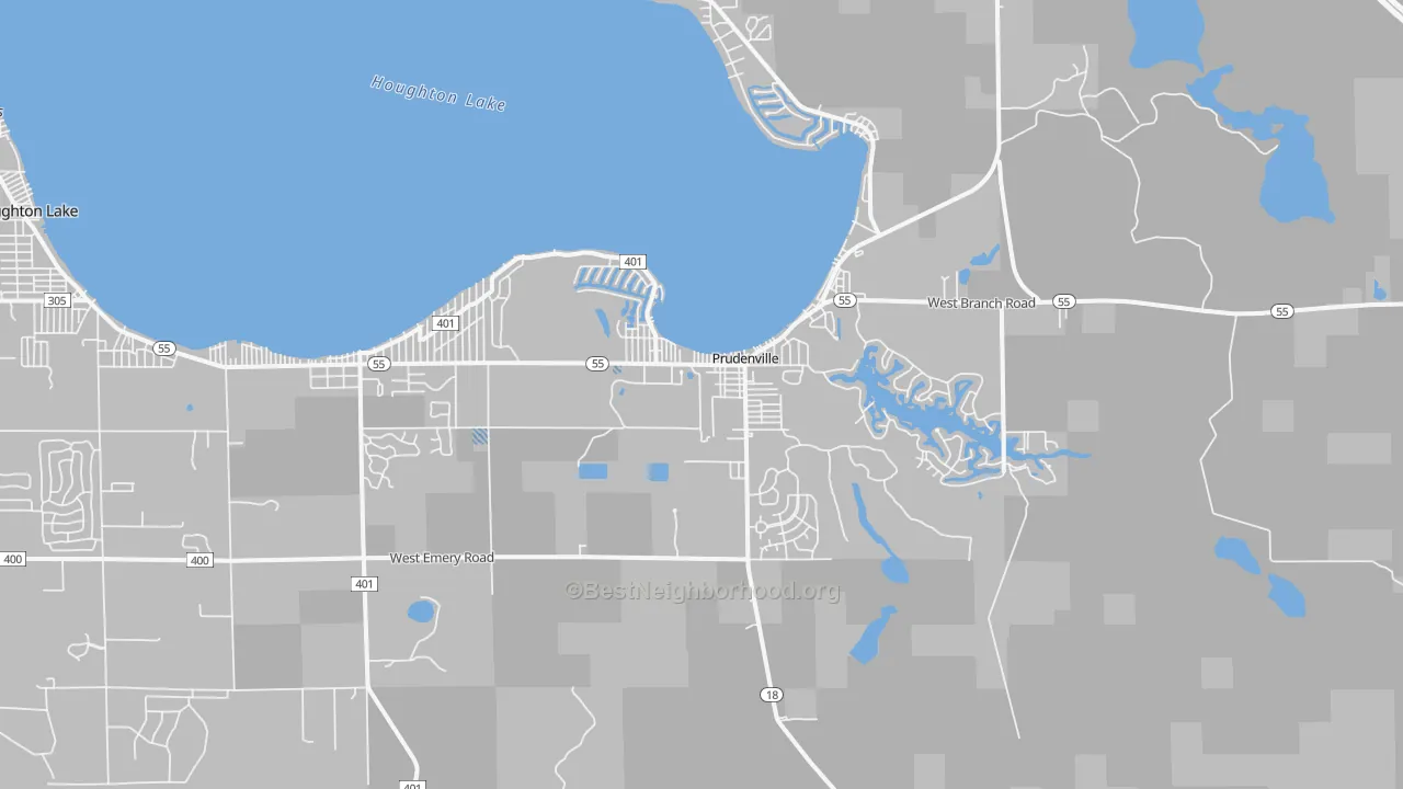 Transit Grade map of Prudenville, MI