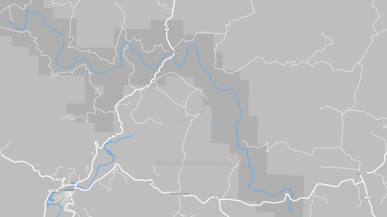 Transit Grade map of Pruitt, AR