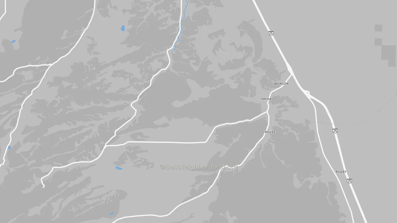 Transit Grade map of Pryor, CO