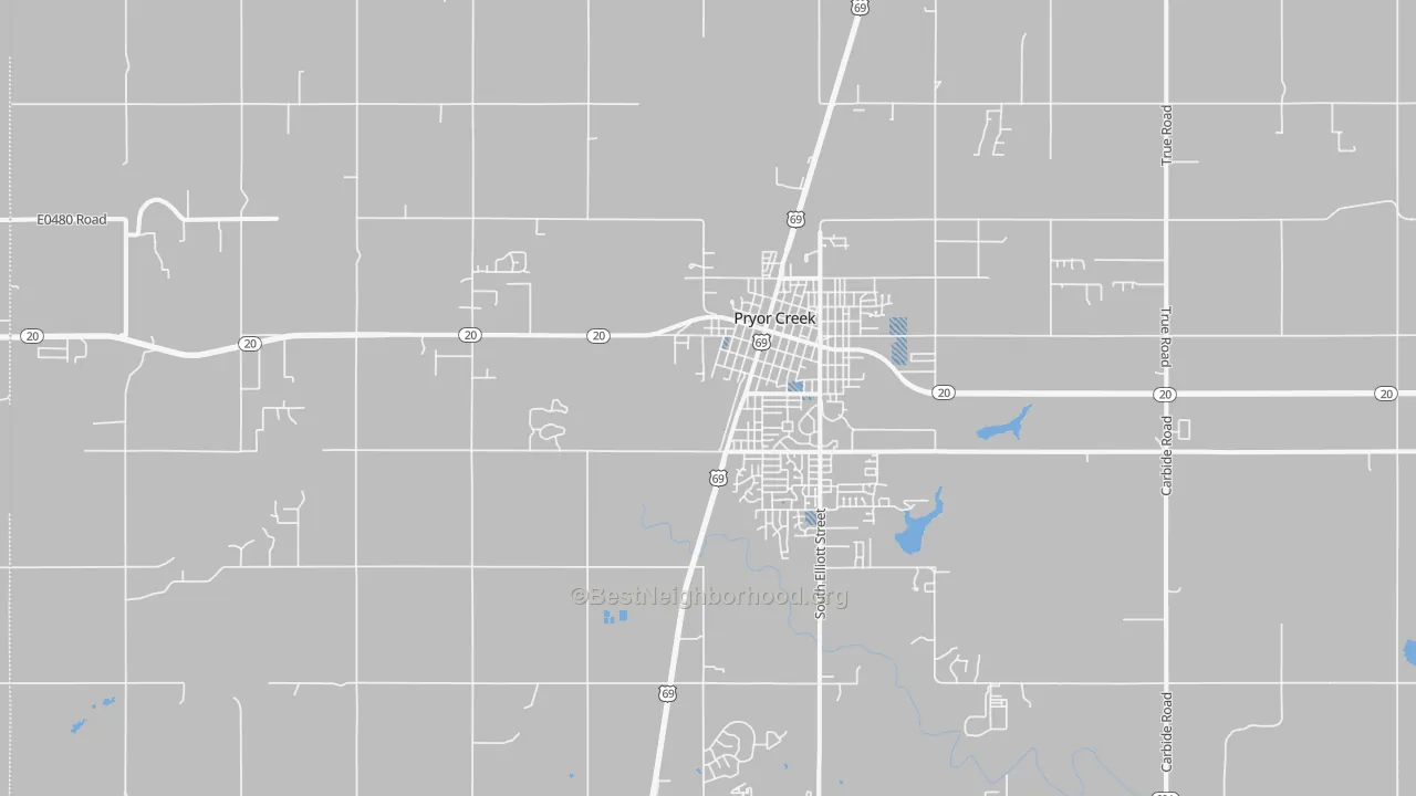 Transit Grade map of Pryor Creek, OK