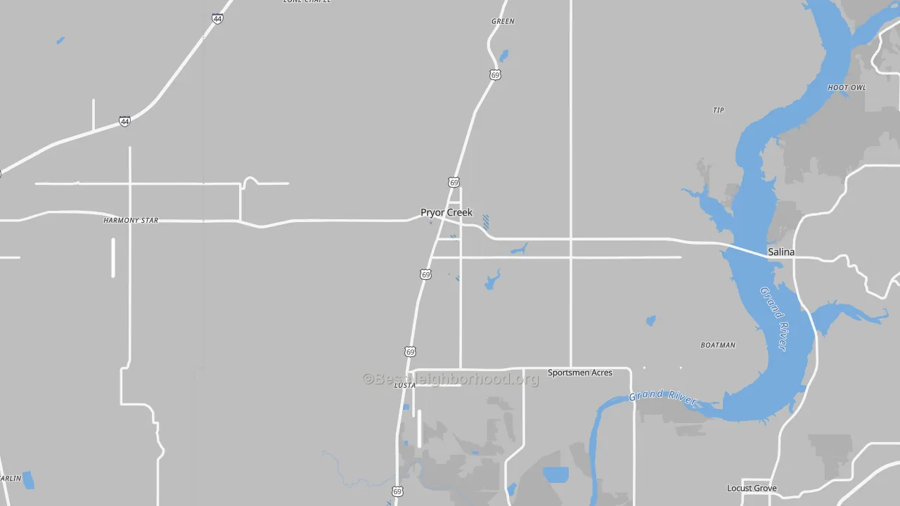 Transit Grade map of Pryor, OK