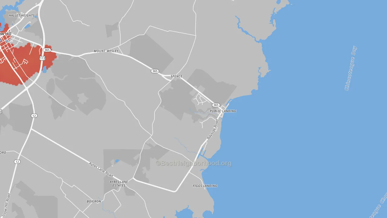 Transit Grade map of Public Landing, MD