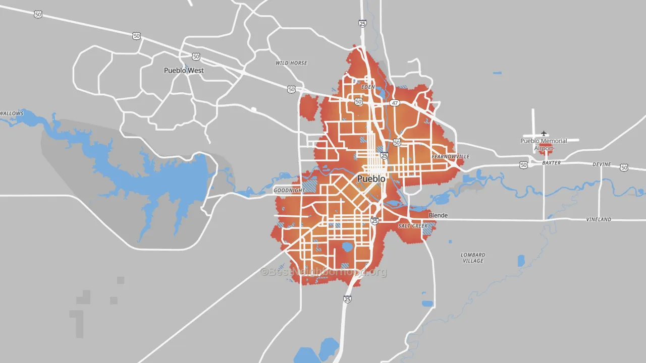 Transit Grade map of Pueblo County, CO