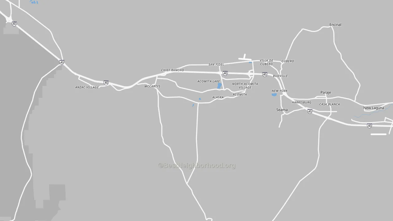 Transit Grade map of Pueblo Of Acoma, NM