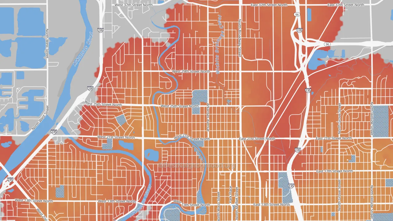 Transit Grade map of Pueblo, Wichita, KS