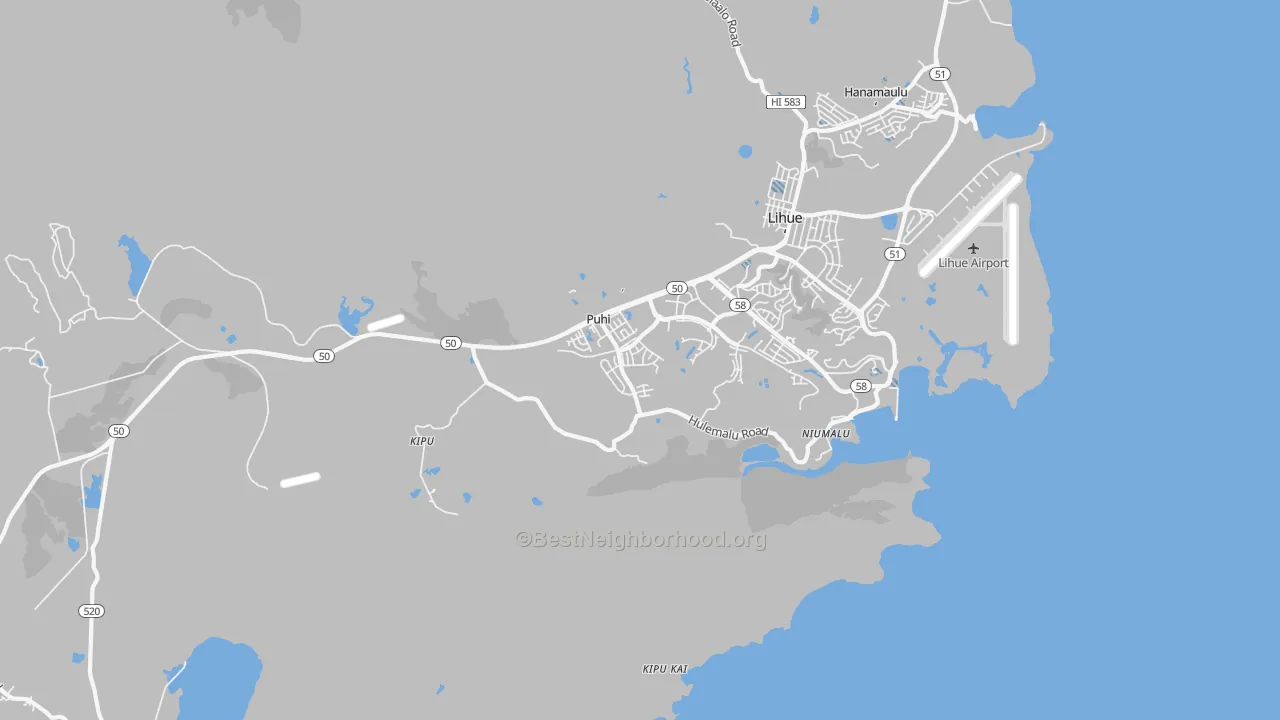 Transit Grade map of Puhi, Lihue, HI