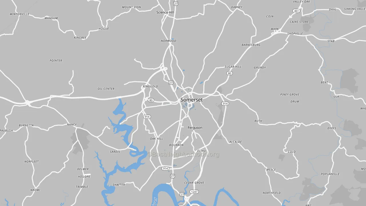 Transit Grade map of Pulaski County, KY