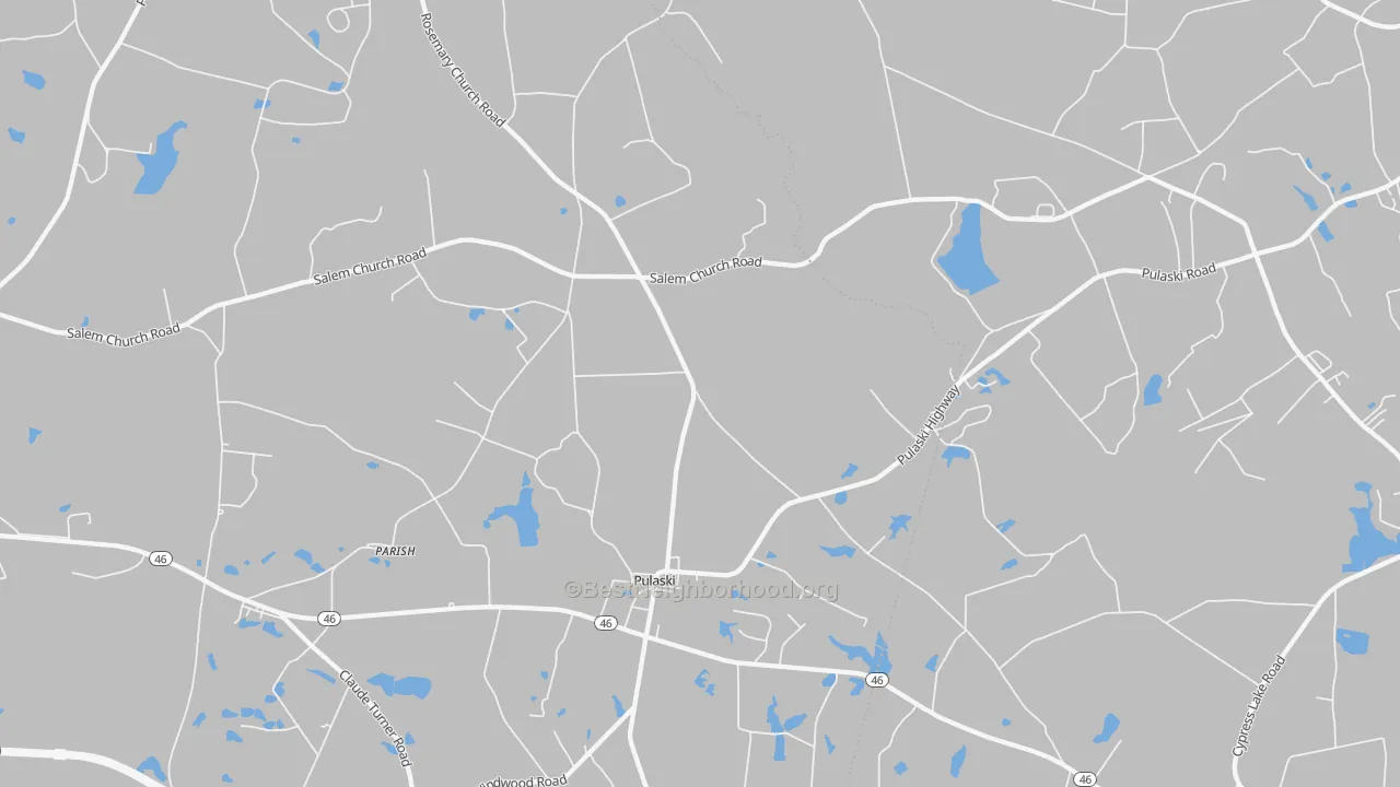 Transit Grade map of Pulaski, GA