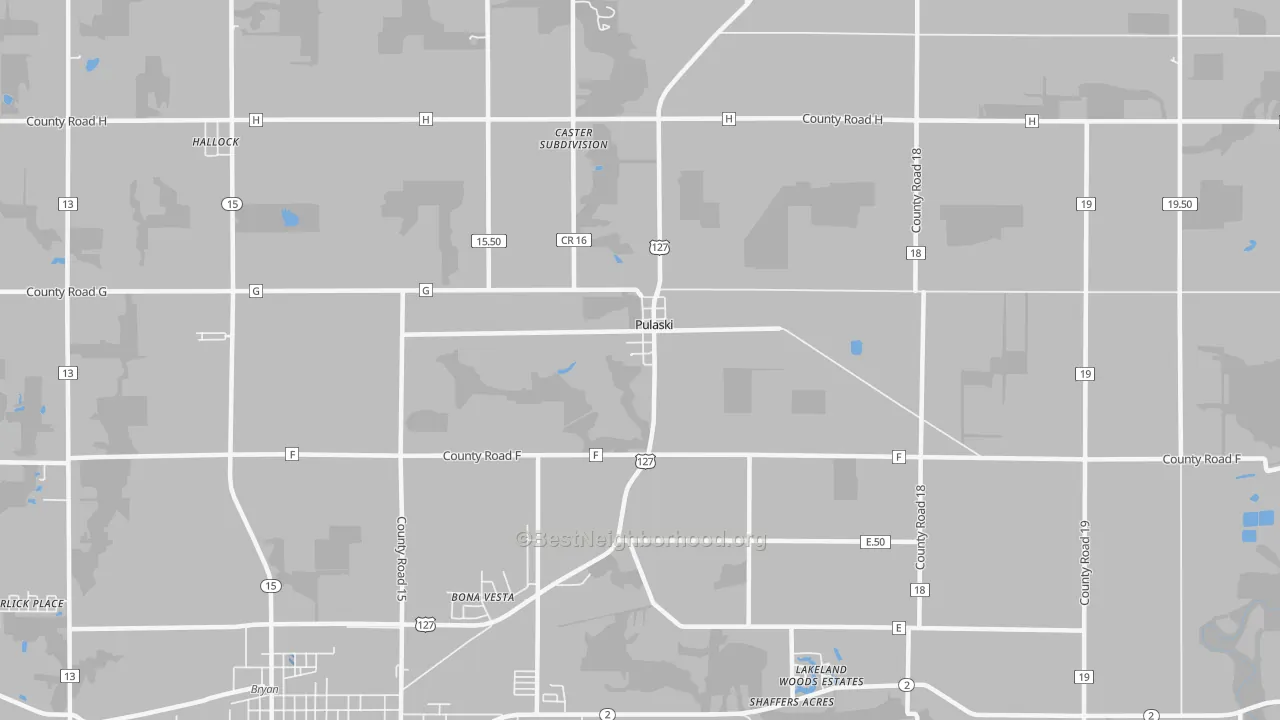 Transit Grade map of Pulaski, OH