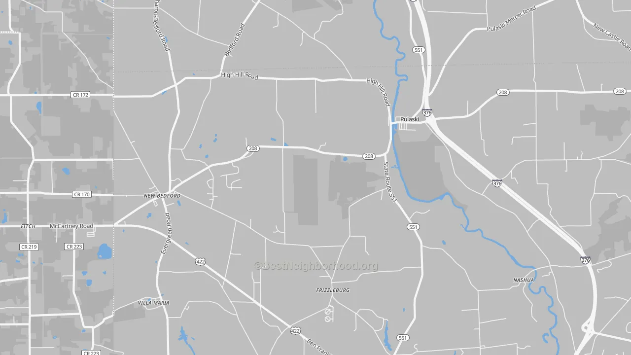 Transit Grade map of Pulaski, PA