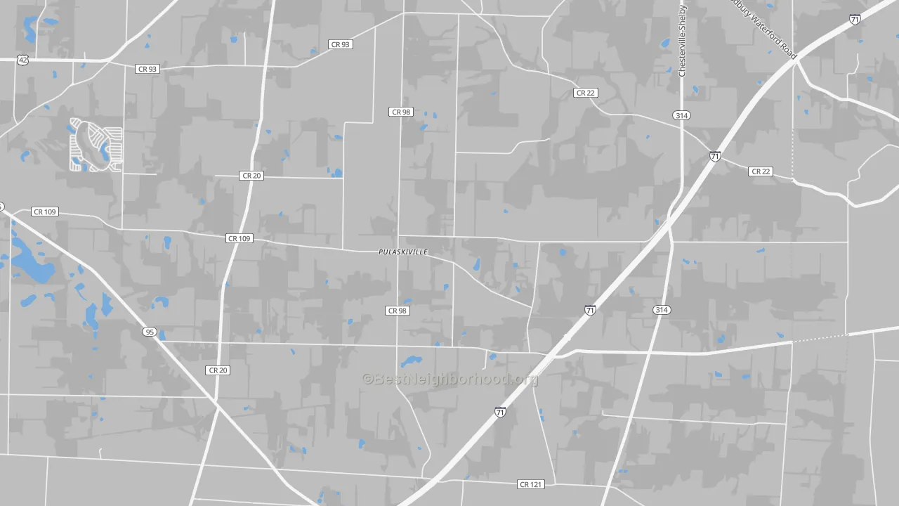 Transit Grade map of Pulaskiville, OH