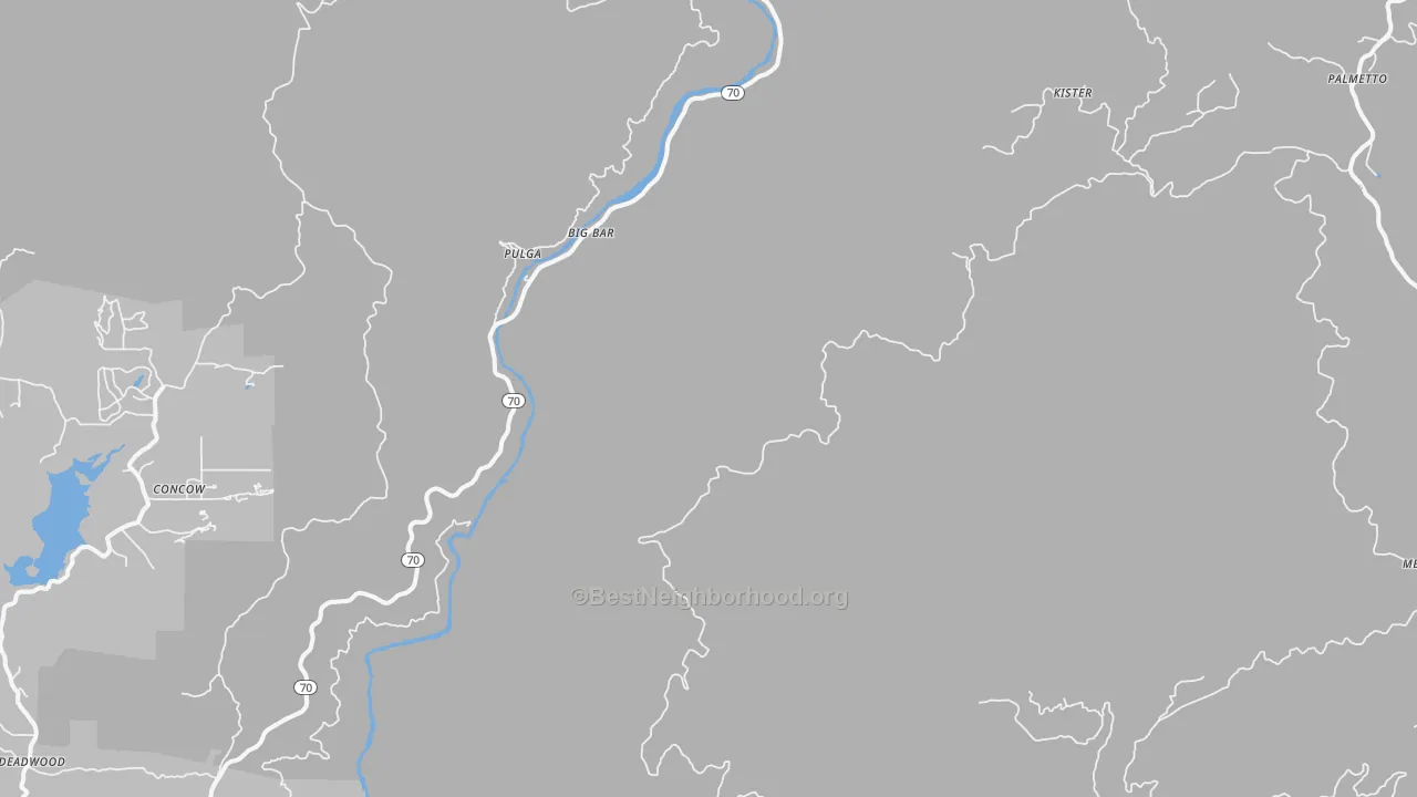 Transit Grade map of Pulga, CA