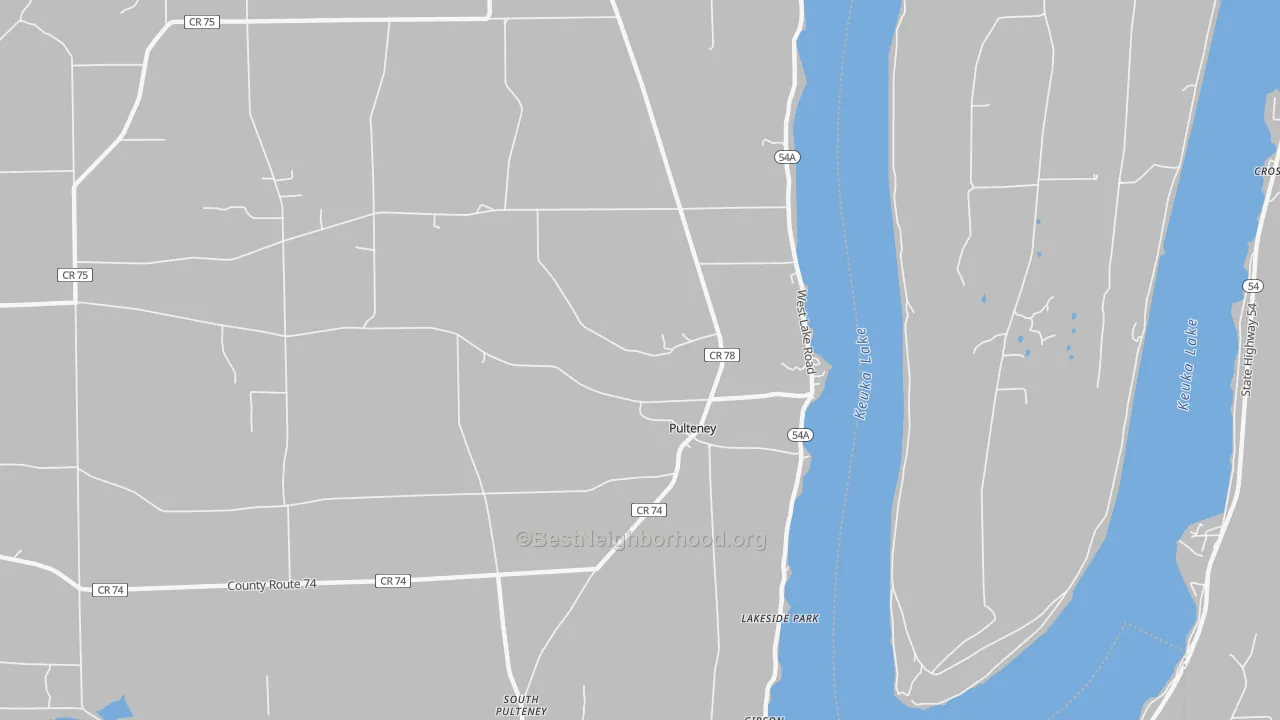 Transit Grade map of Pulteney, NY