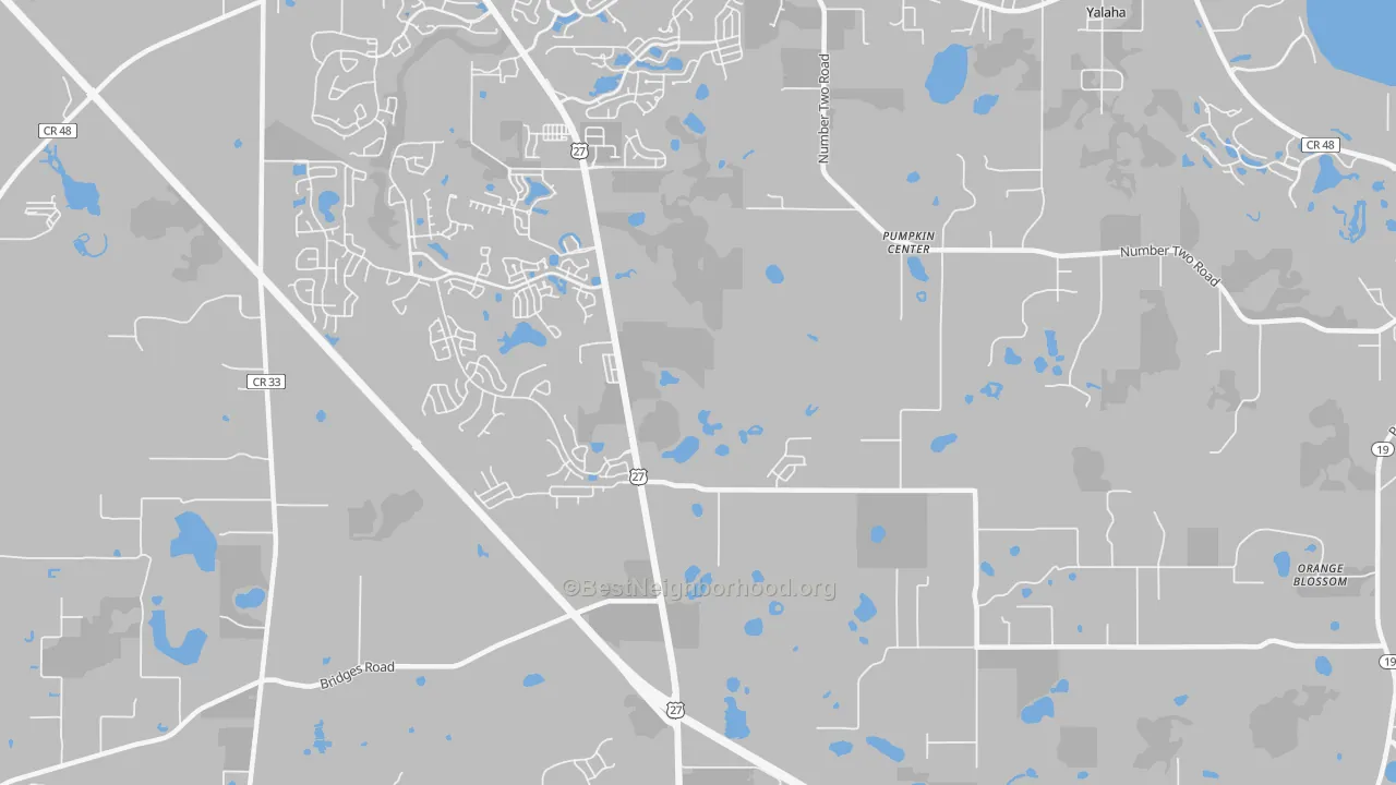 Transit Grade map of Pumpkin Center, FL