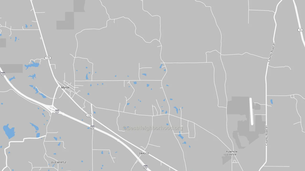 Transit Grade map of Pumpkin Center, MS
