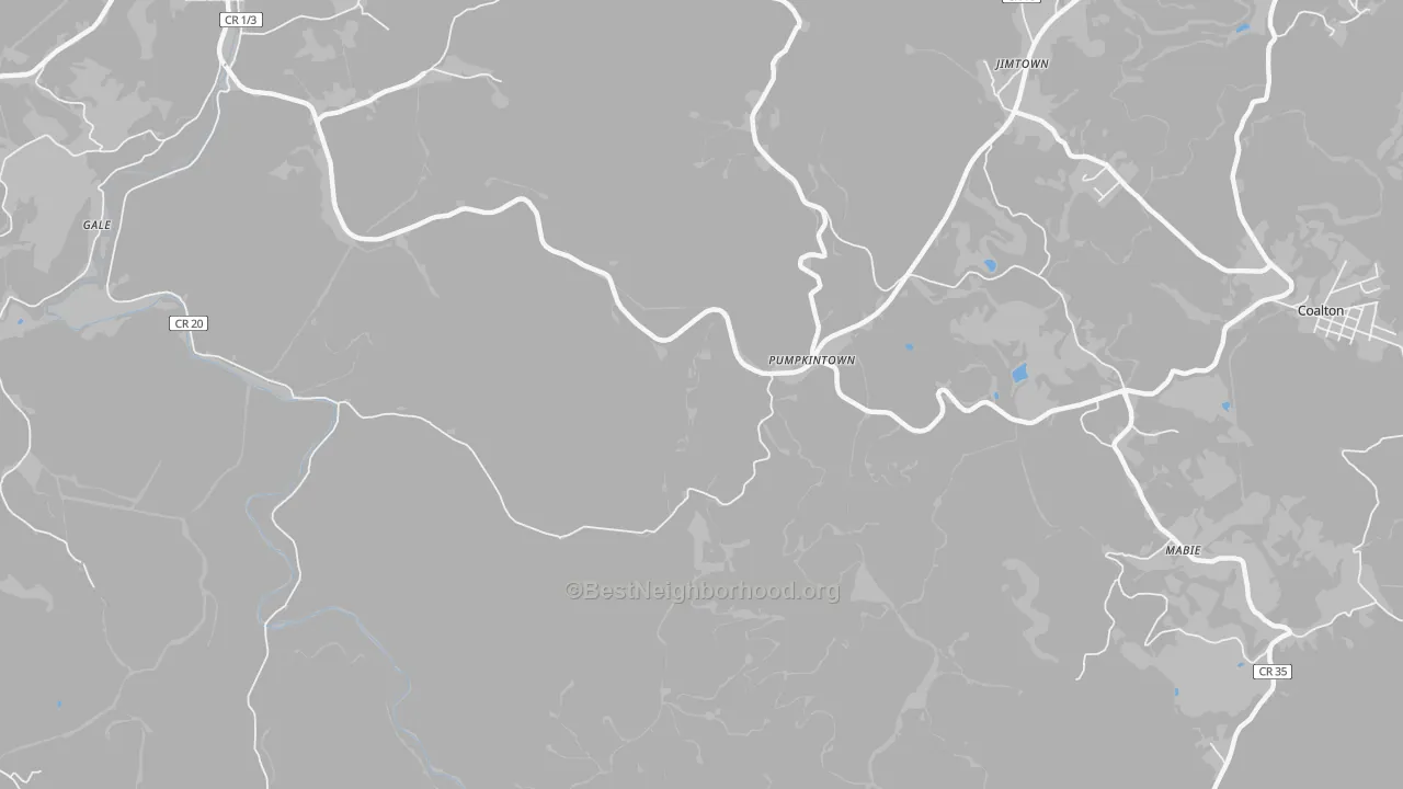 Transit Grade map of Pumpkintown, WV