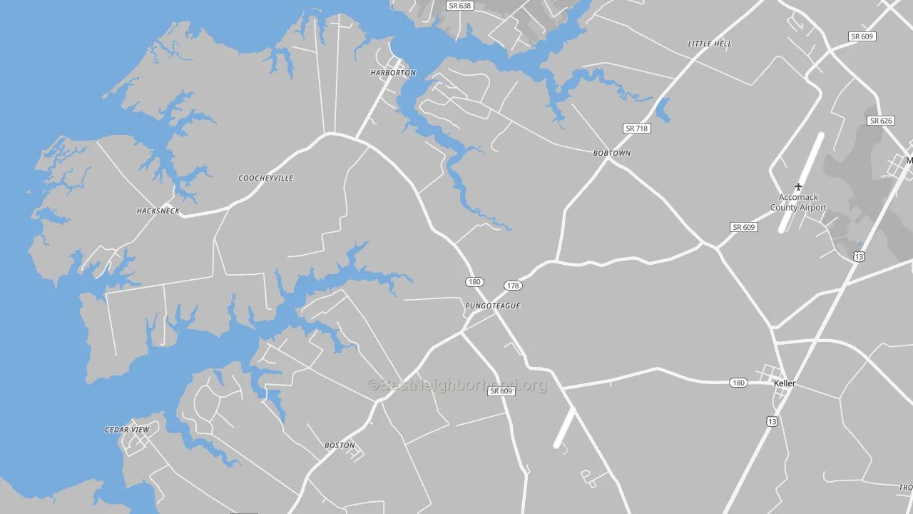 Transit Grade map of Pungoteague, VA