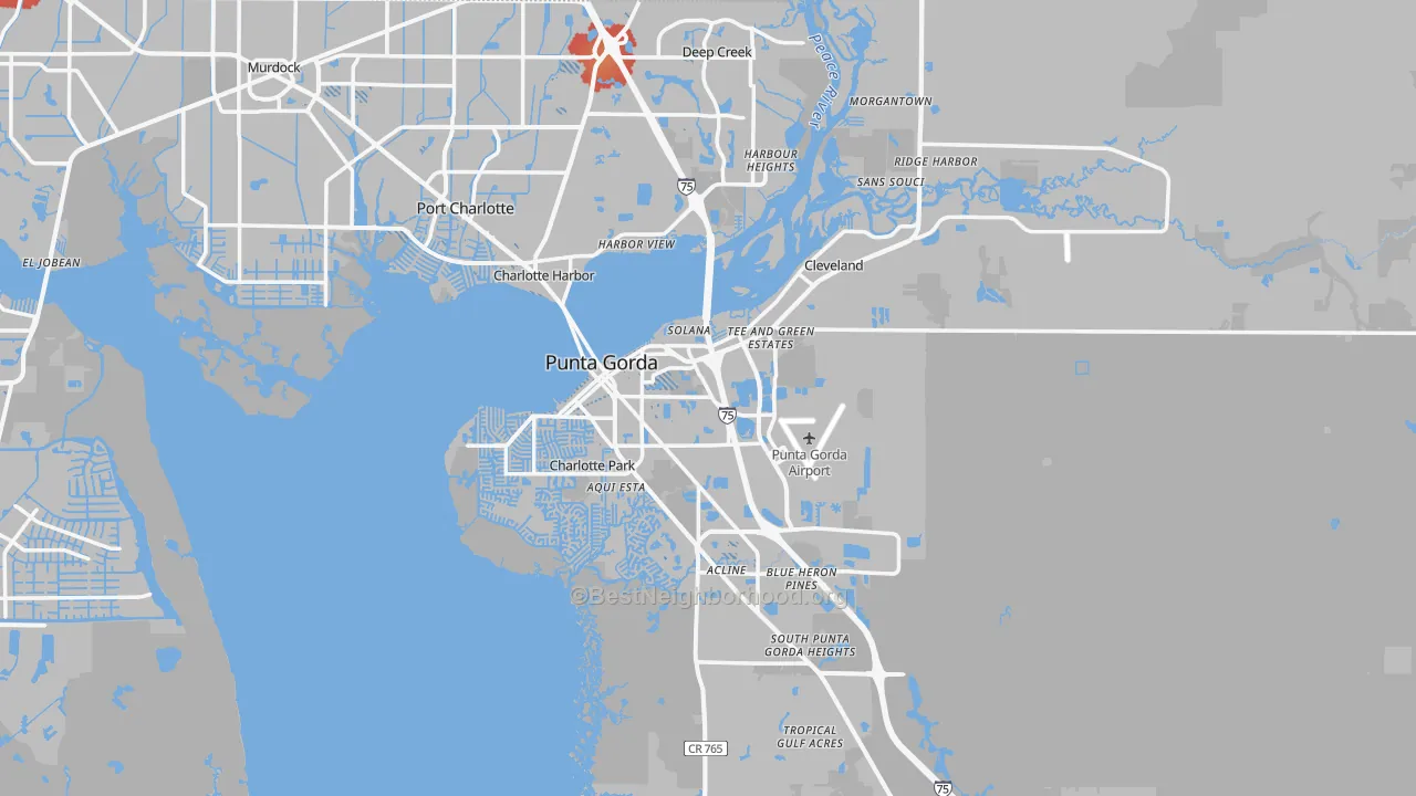 Transit Grade map of Punta Gorda, FL
